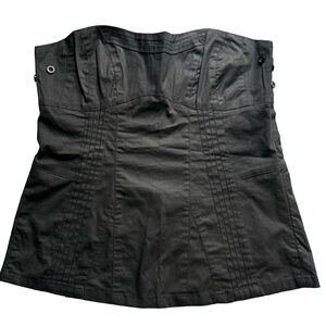 Urban Behavior Y2K Black Corset Strapless Top Size M Retro Festival Structured